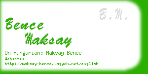 bence maksay business card